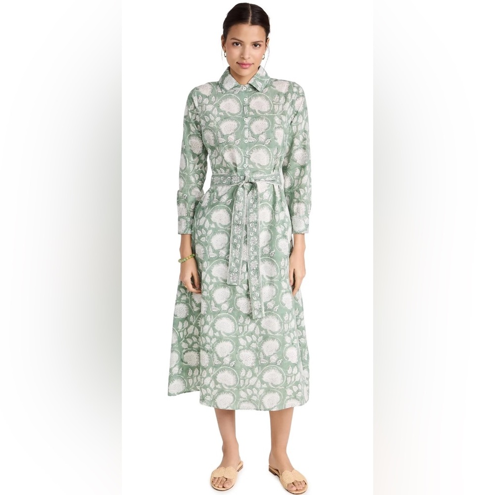 Elegant Green Patterned Dress